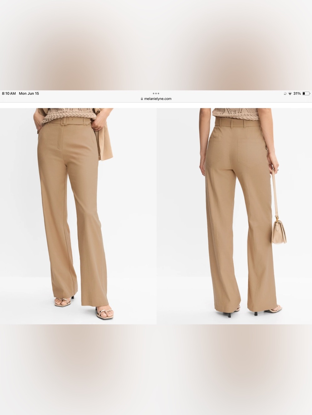 Wide-Leg High-Rise Pants in Camel